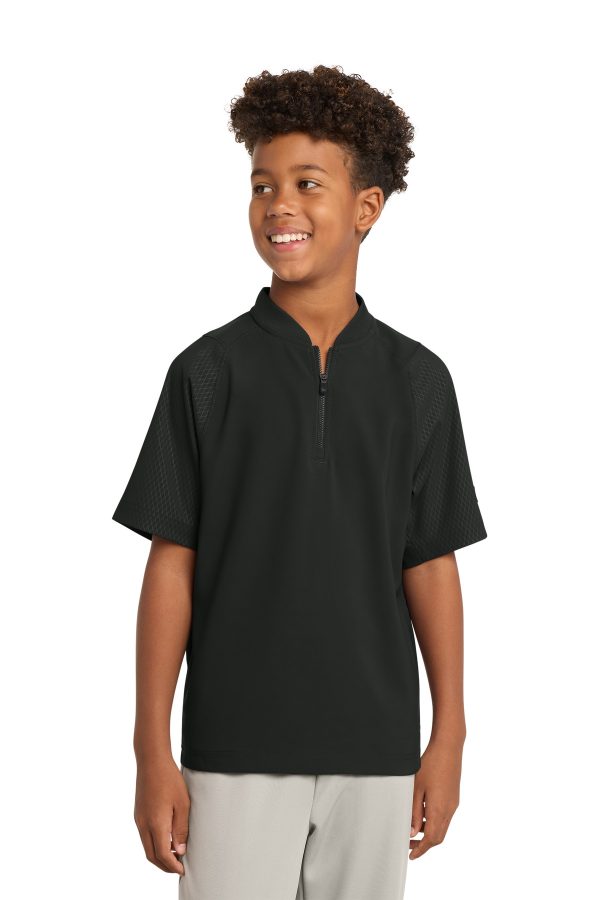 New Era Youth Cage Short Sleeve 1/4-Zip Jacket.
