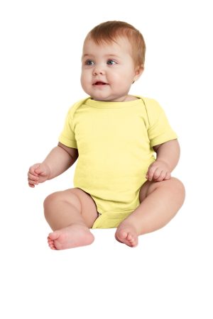 Rabbit Skins Infant Short Sleeve Baby Rib Bodysuit.