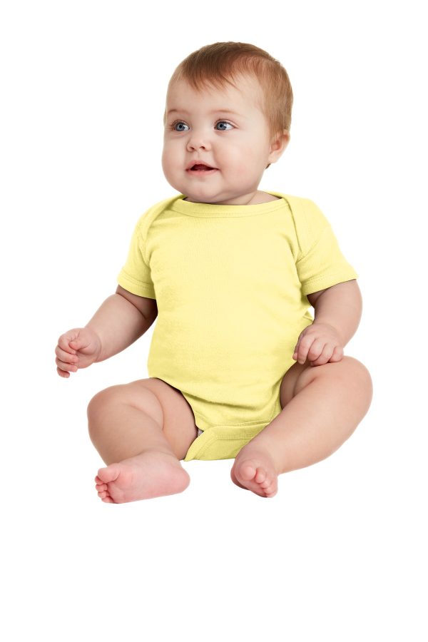Rabbit Skins Infant Short Sleeve Baby Rib Bodysuit.